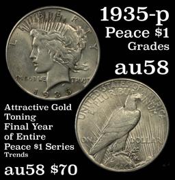 1935-p Peace Dollar $1 Grades Choice AU/BU Slider