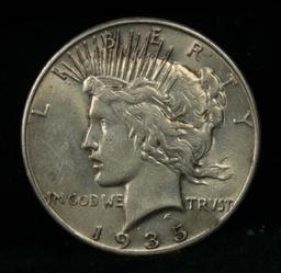 1935-p Peace Dollar $1 Grades Choice AU/BU Slider