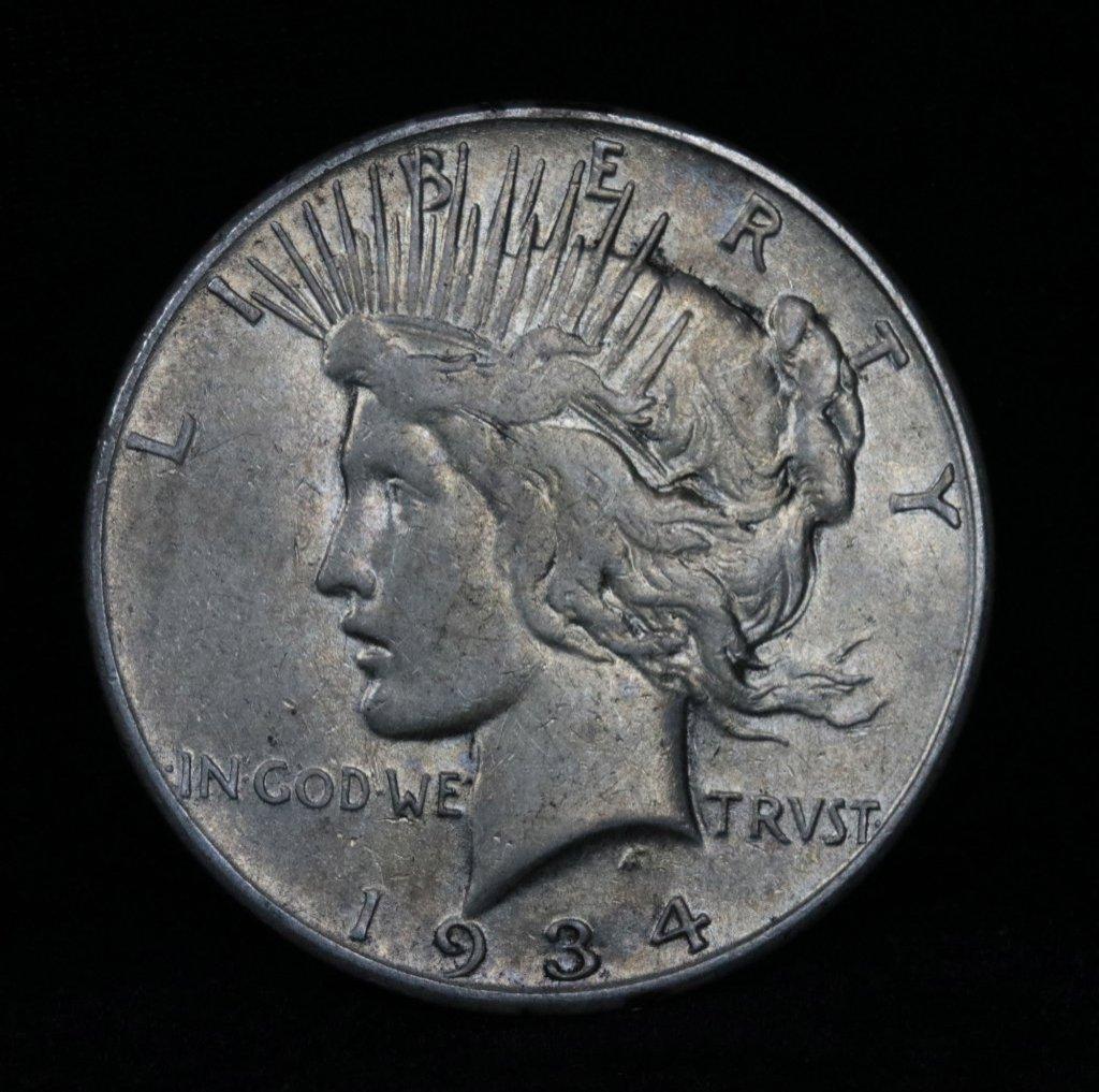 1934-s Peace Dollar $1 Grades vf+