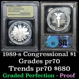 1989-s Congressional Modern Commem Dollar $1 Graded GEM++ Proof Deep Cameo By USCG (fc)