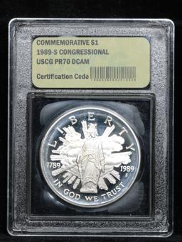 1989-s Congressional Modern Commem Dollar $1 Graded GEM++ Proof Deep Cameo By USCG (fc)