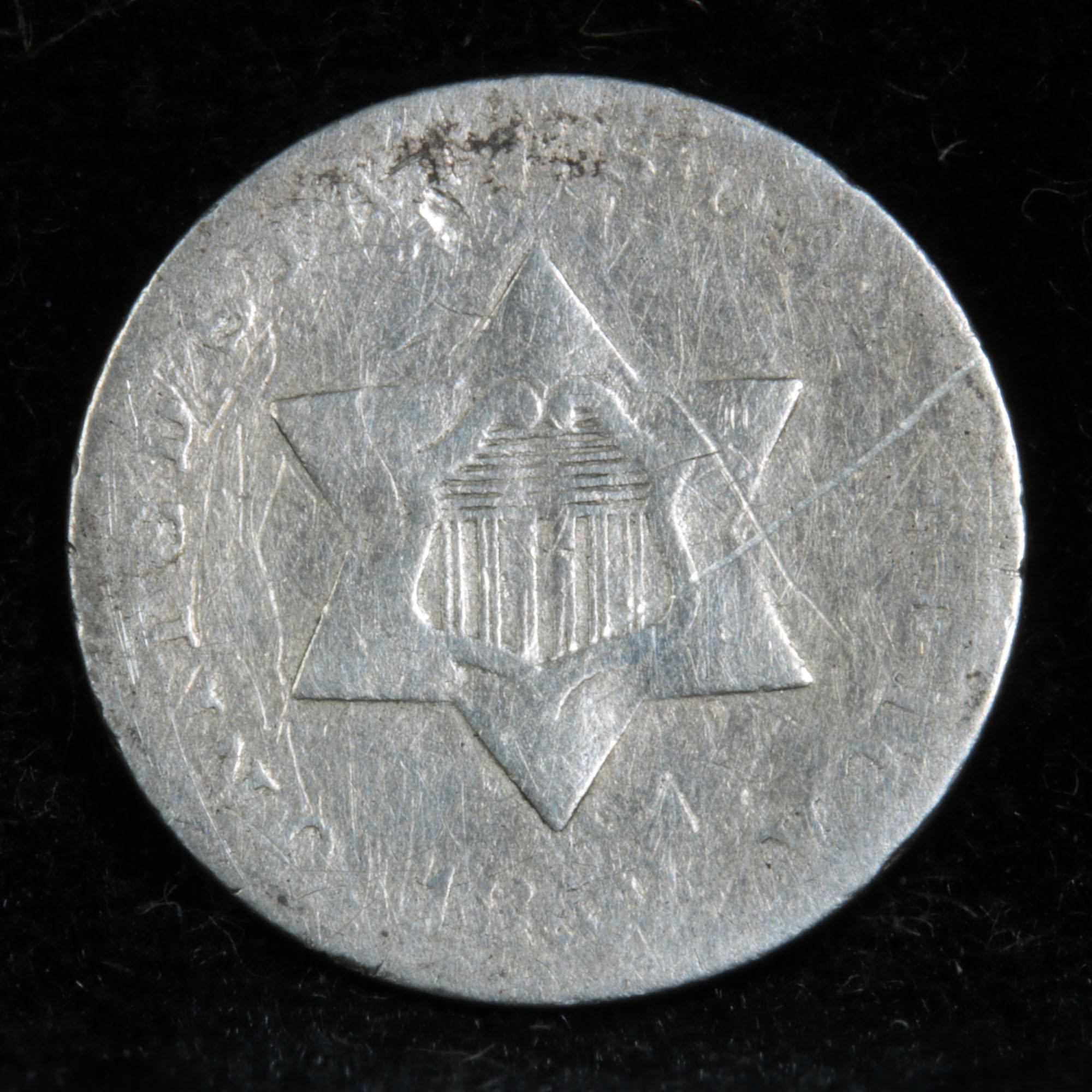 1852 3 Cent Silver 3cs Grades g+