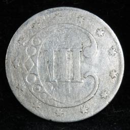 1852 3 Cent Silver 3cs Grades g+