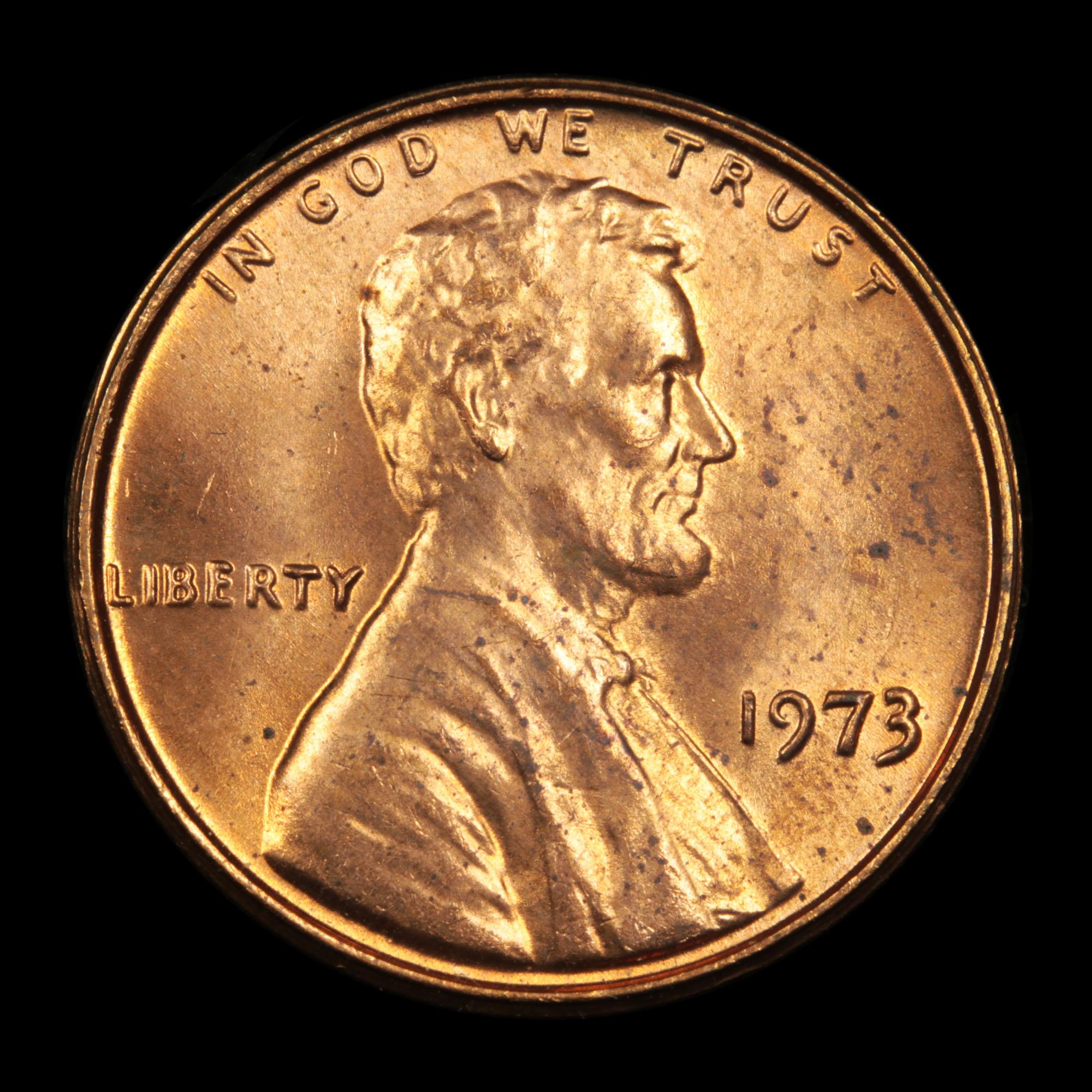 1973-p Lincoln Cent 1c Grades GEM Unc RD