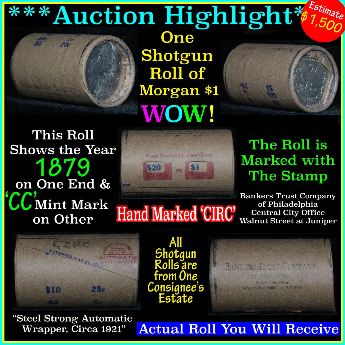 ***Auction Highlight*** Morgan dollar roll ends 1879 & 'cc', Better than average circ (fc)