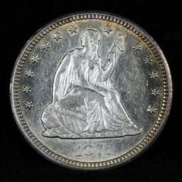 ***Auction Highlight*** 1877-cc Seated Liberty Quarter 25c Graded Select Unc By USCG (fc)