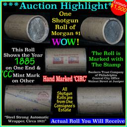 ***Auction Highlight*** Morgan dollar roll ends 1885 & 'cc', Better than average circ (fc)