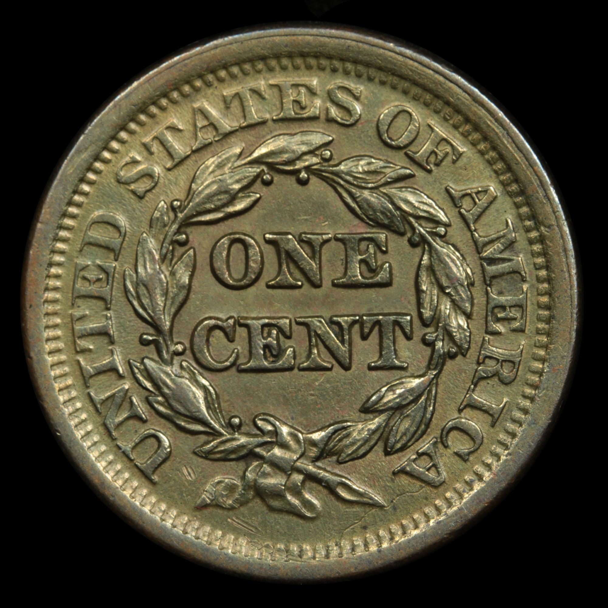 1851 Braided Hair Large Cent 1c Grades Choice AU/BU Slider