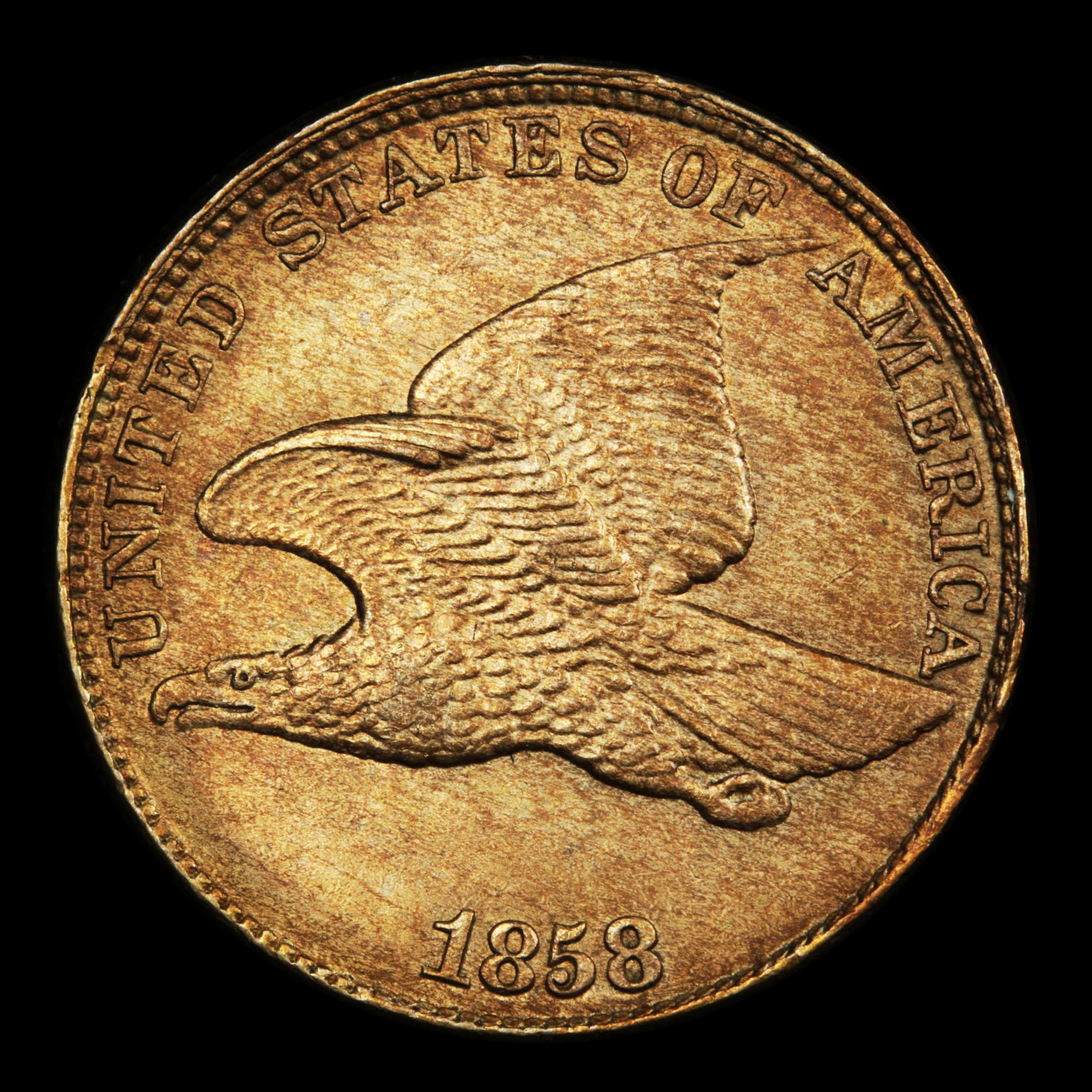 ***Auction Highlight*** 1858 LL Flying Eagle Cent 1c Graded Select Unc By USCG (fc)