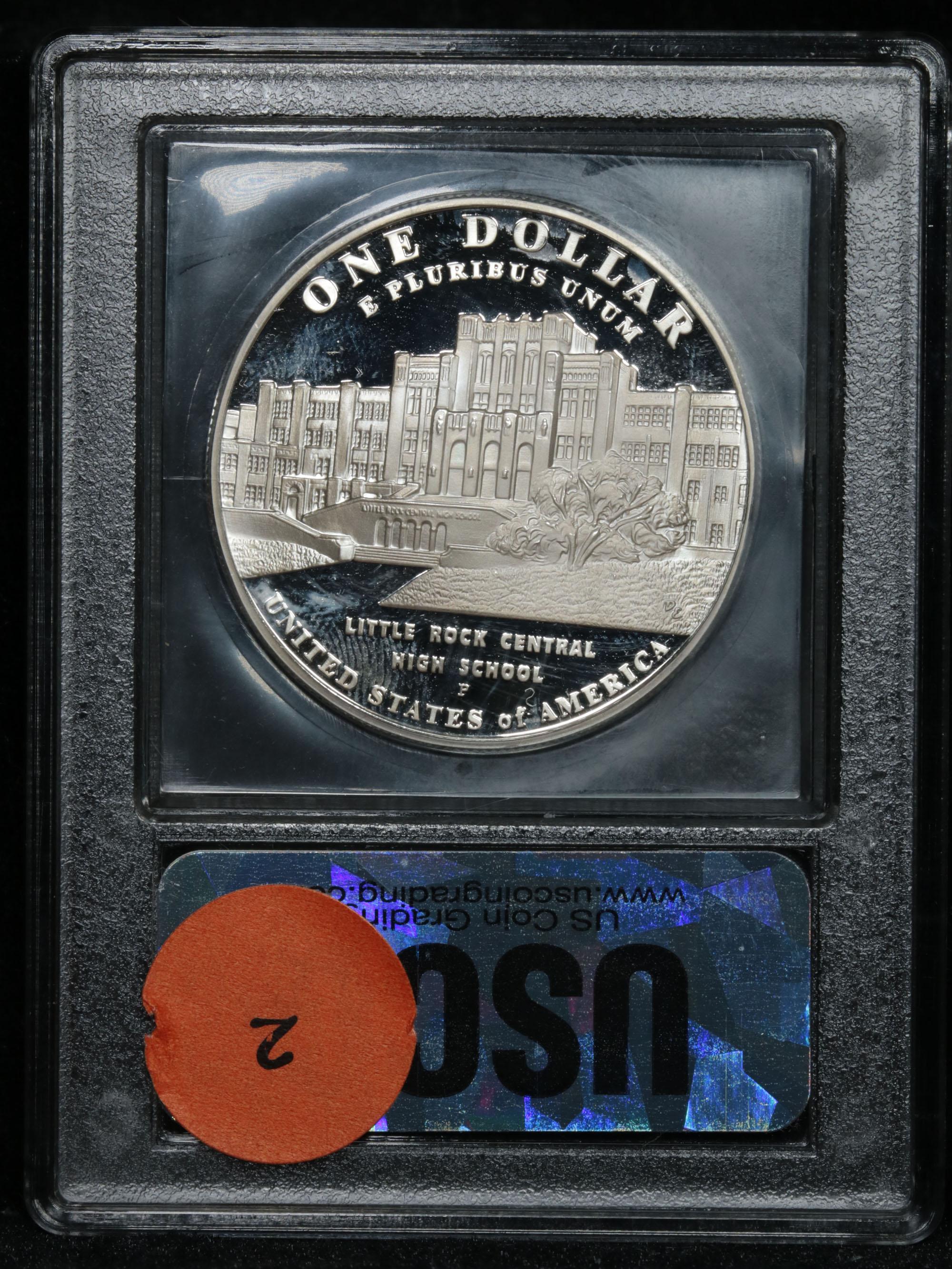 2007 P Little Rock School Segregation Modern Commem Dollar $1 Graded GEM++ Proof Deep Cameo By USCG