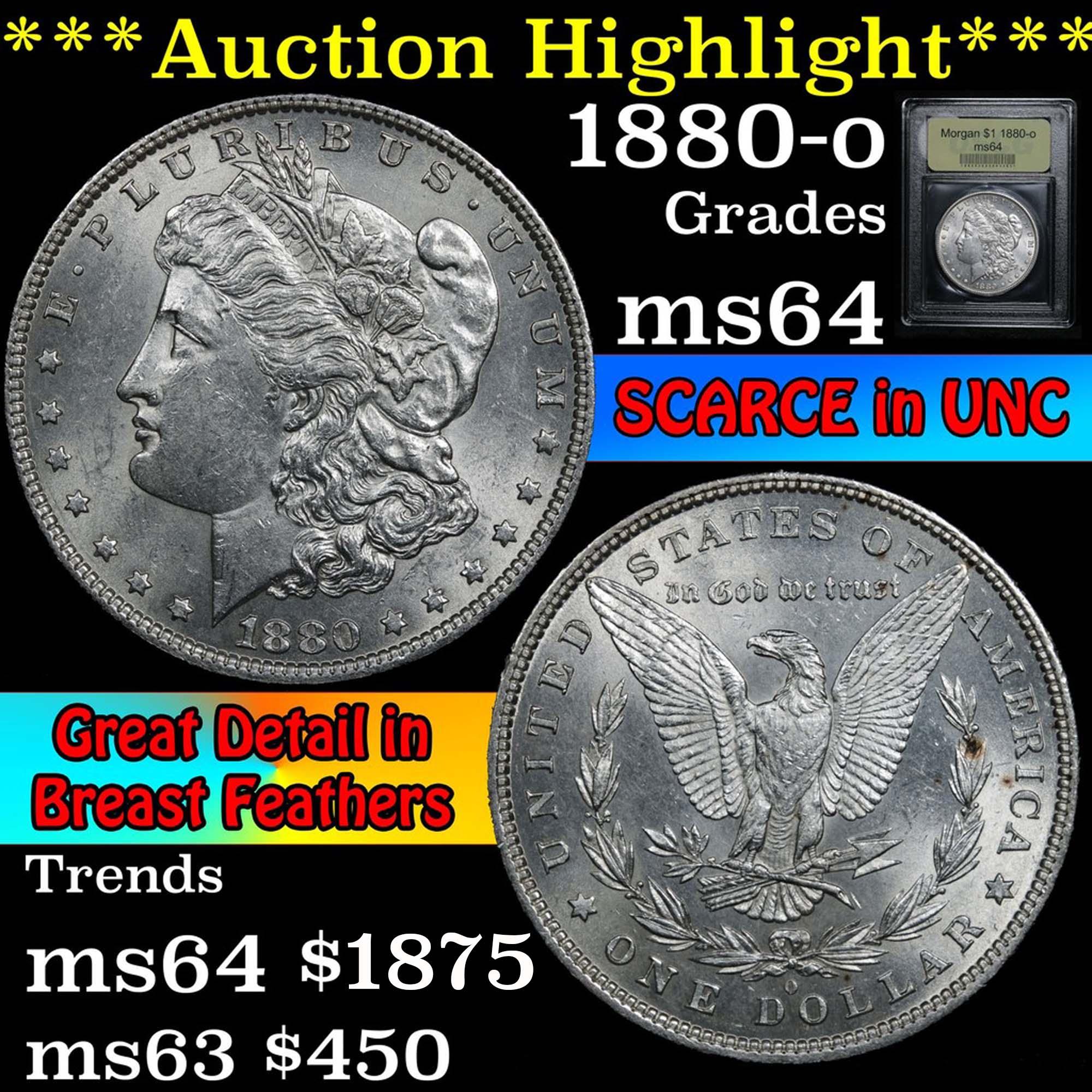 ***Auction Highlight*** 1880-o Morgan Dollar $1 Graded Choice Unc By USCG (fc)