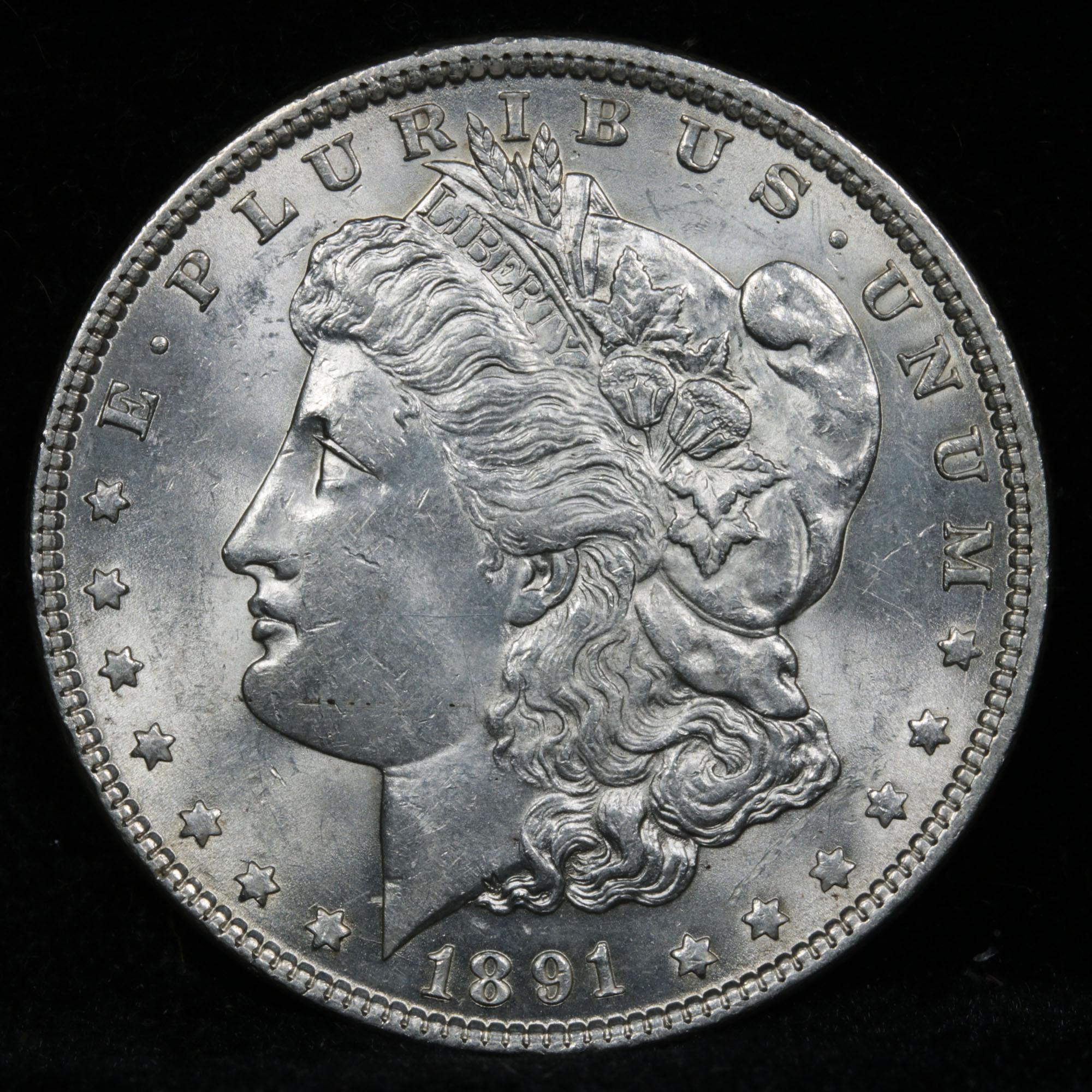 ***Auction Highlight*** 1891-p Morgan Dollar $1 Graded Choice Unc By USCG (fc)