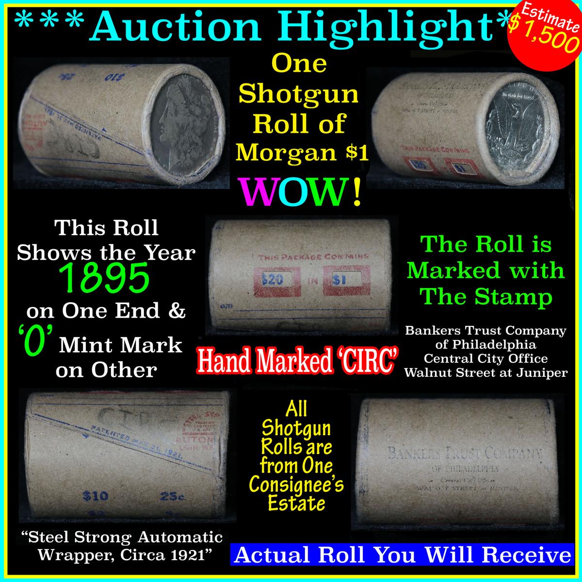 ***Auction Highlight*** Morgan dollar roll ends 1895 & 'o', Better than average circ (fc)