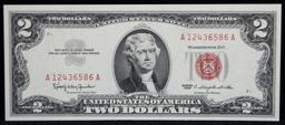 1963 $2 Red Seal United States Note Grades Gem++ CU