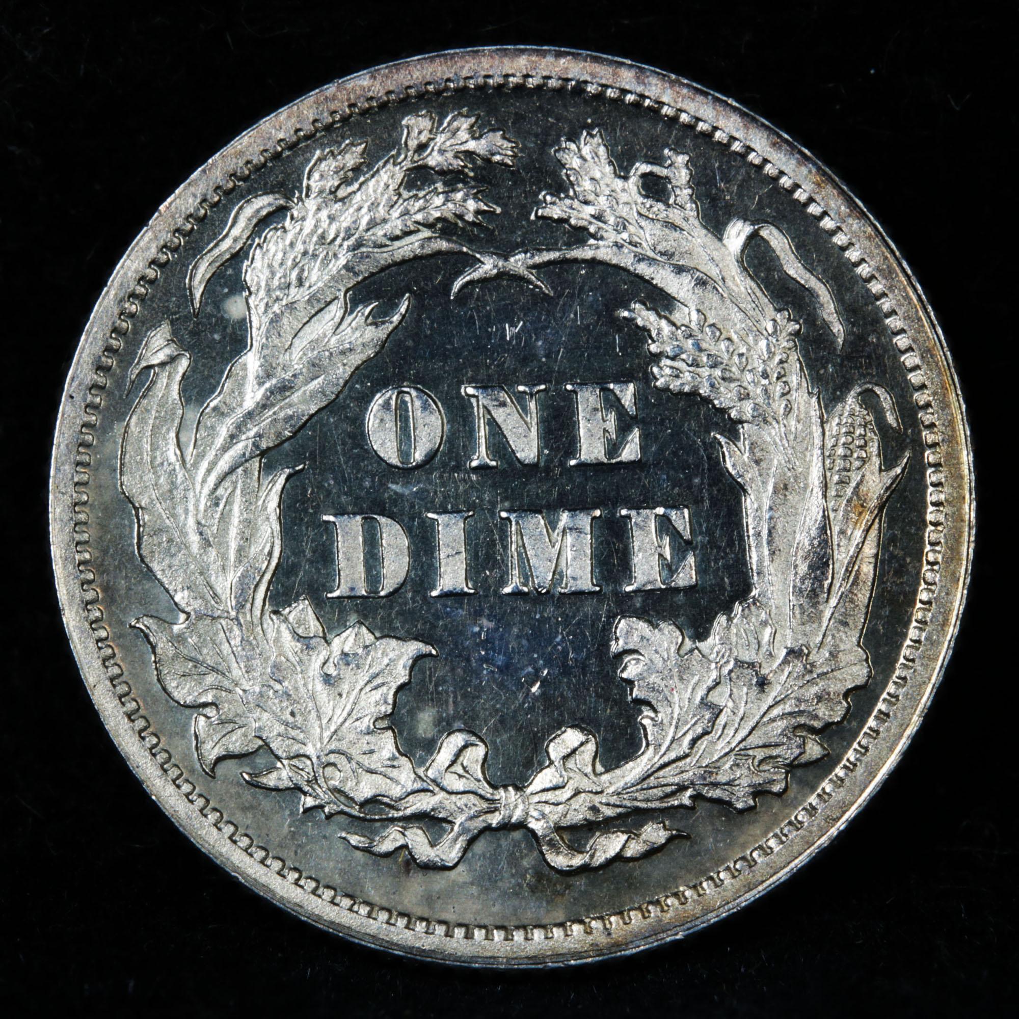 ***Auction Highlight*** 1882-p Seated Liberty Dime 10c Graded GEM+ Proof By USCG (fc)