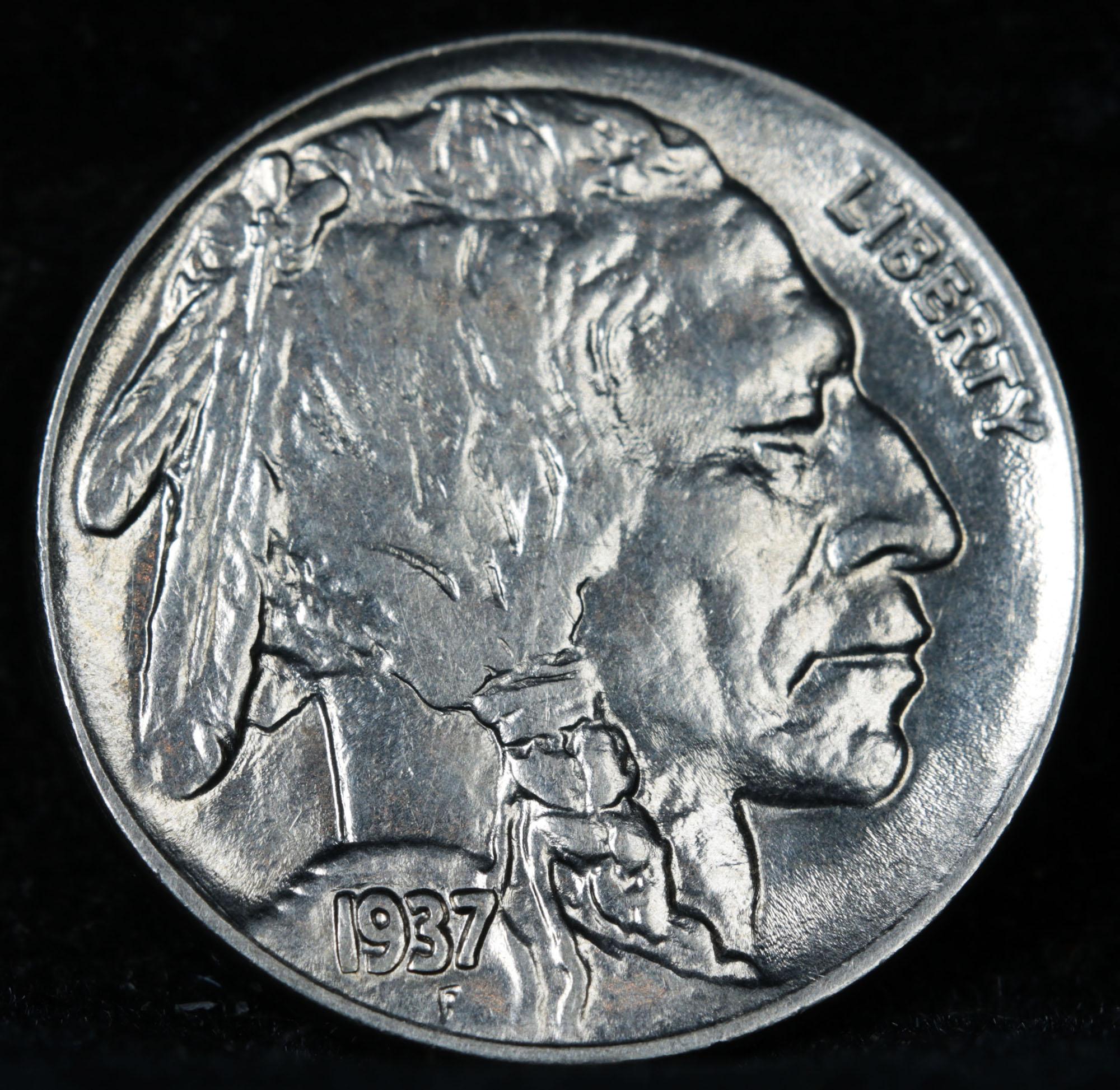 1937-p Buffalo Nickel 5c Grades GEM Unc