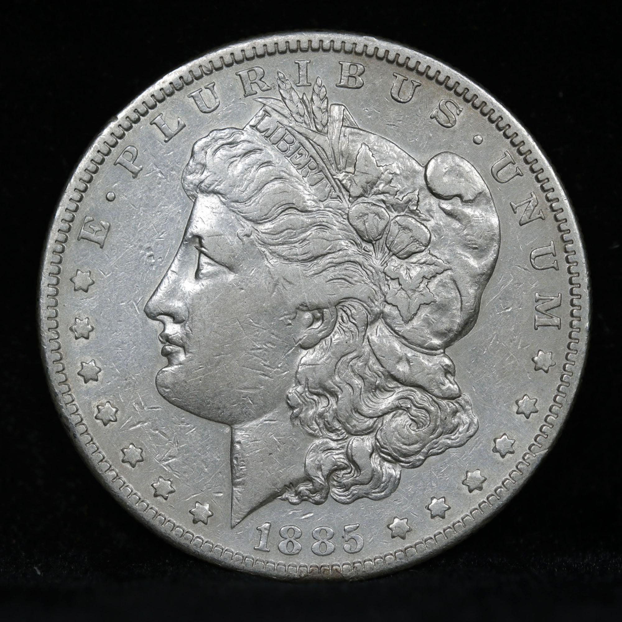 1885-s Morgan Dollar $1 Grades AU, Almost Unc