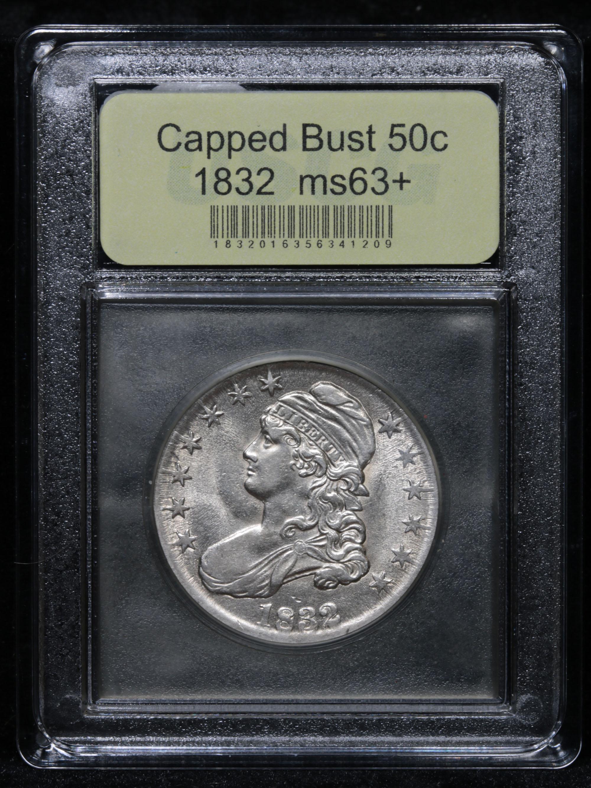 ***Auction Highlight*** 1832 Capped Bust Half Dollar 50c Graded Select+ Unc By USCG (fc)