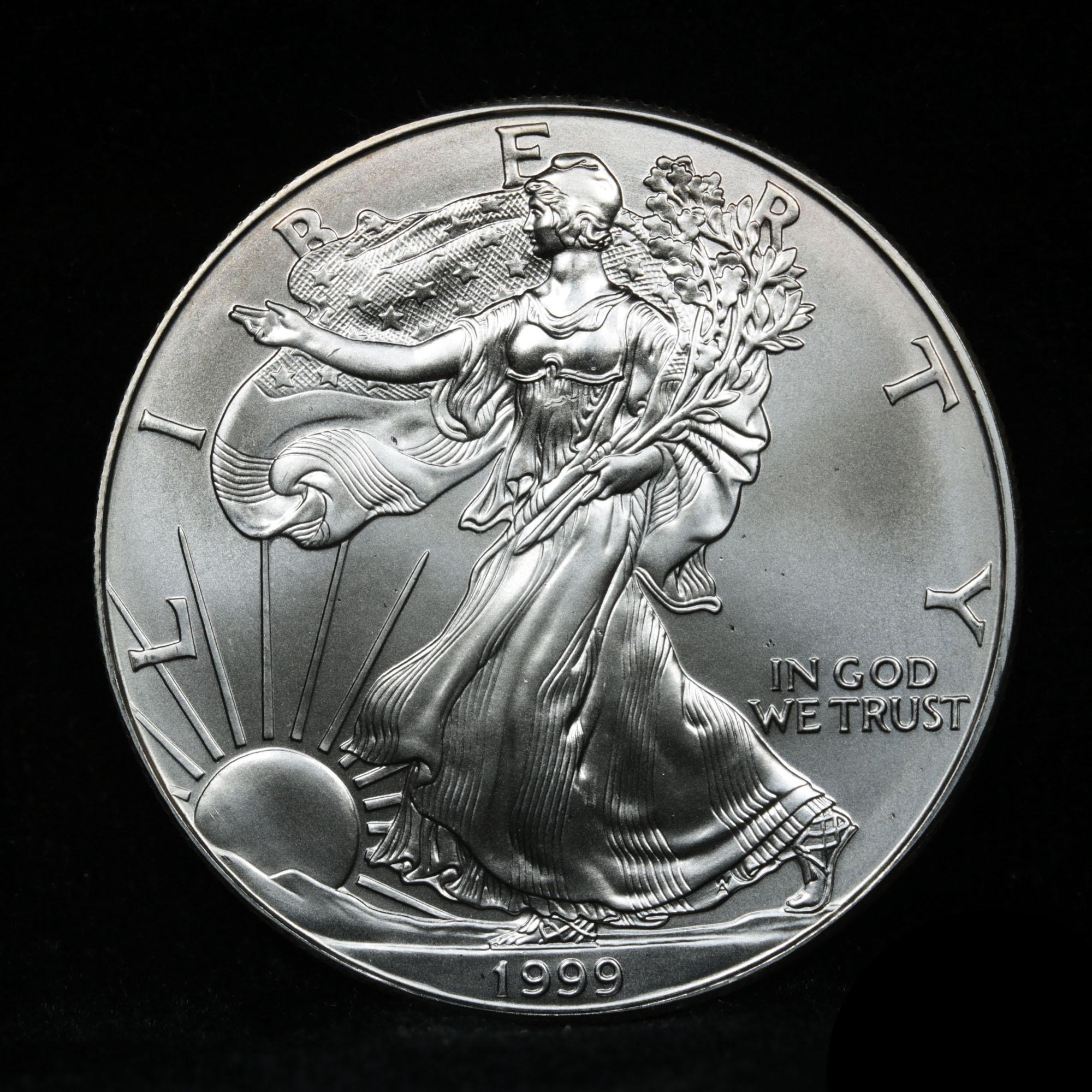 1999 Silver Eagle Dollar $1 Grades GEM+++ Unc