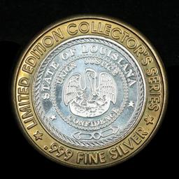 Casino Token with .6 Oz. of Silver in the center Horseshoe Casino Silver Casino Token