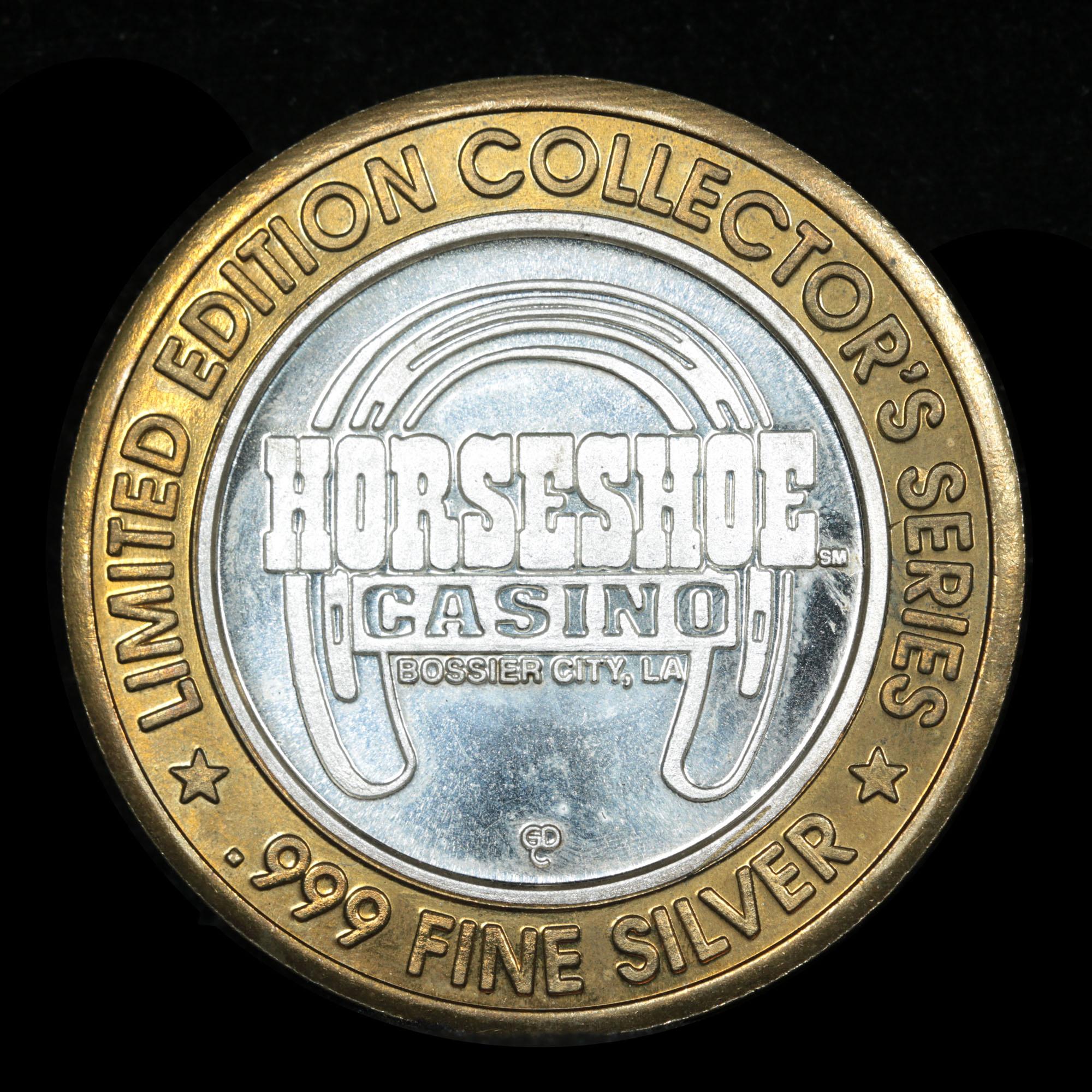 Casino Token with .6 Oz. of Silver in the center Horseshoe Casino Silver Casino Token