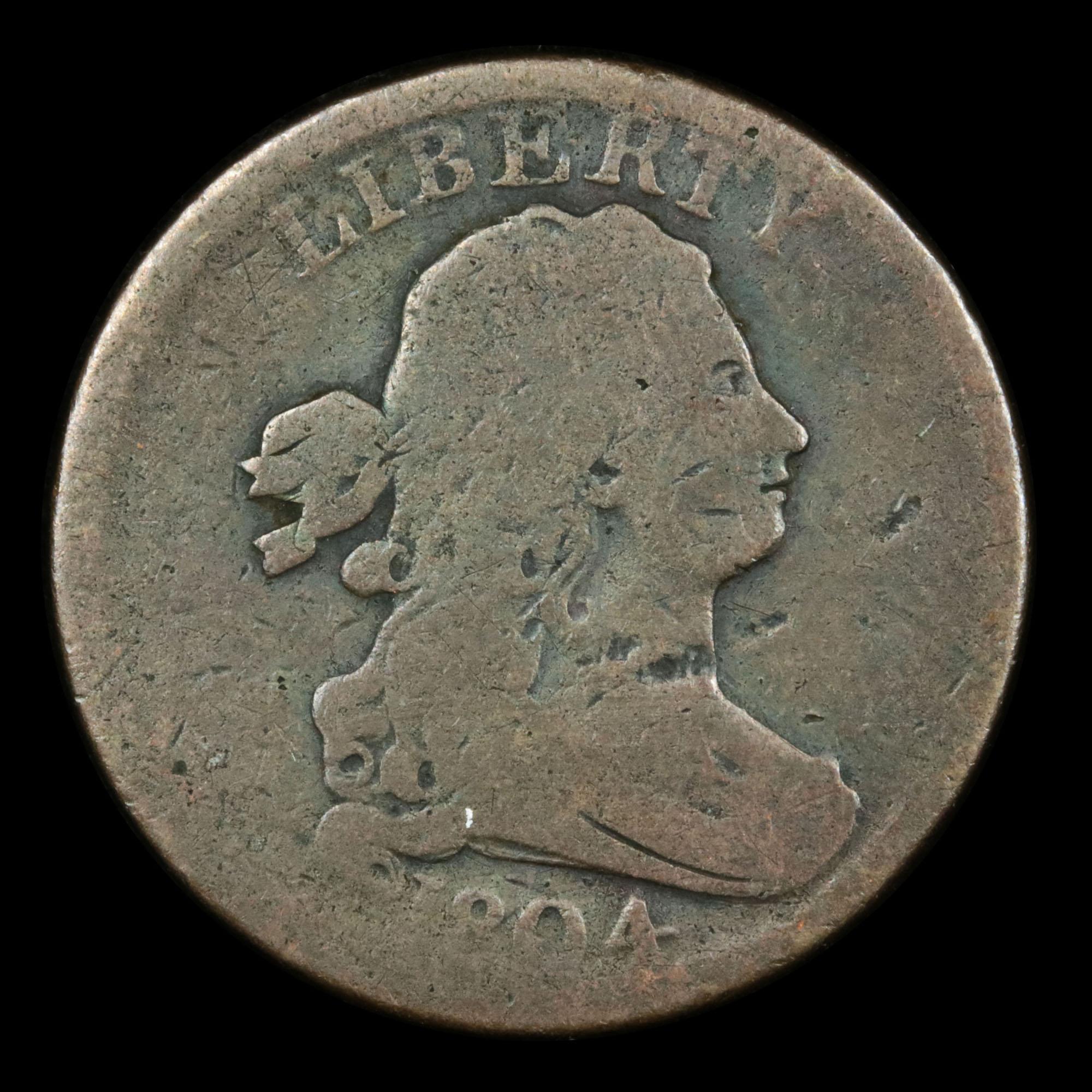 1804 Draped Bust Half Cent 1/2c Grades f+