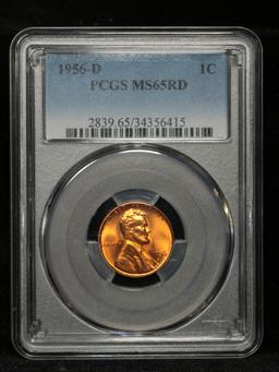 PCGS 1956-d Lincoln Cent 1c Graded ms65 RD By PCGS