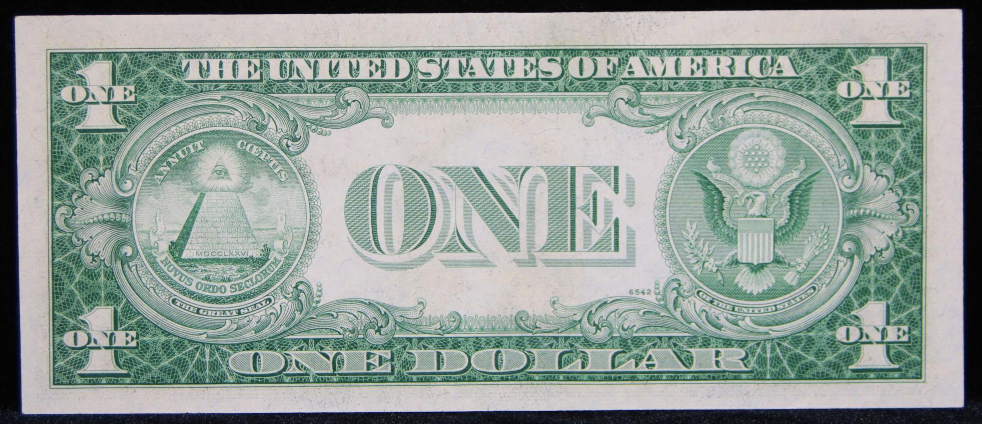 1935F $1 Blue Seal Silver Certificate Grades Choice CU