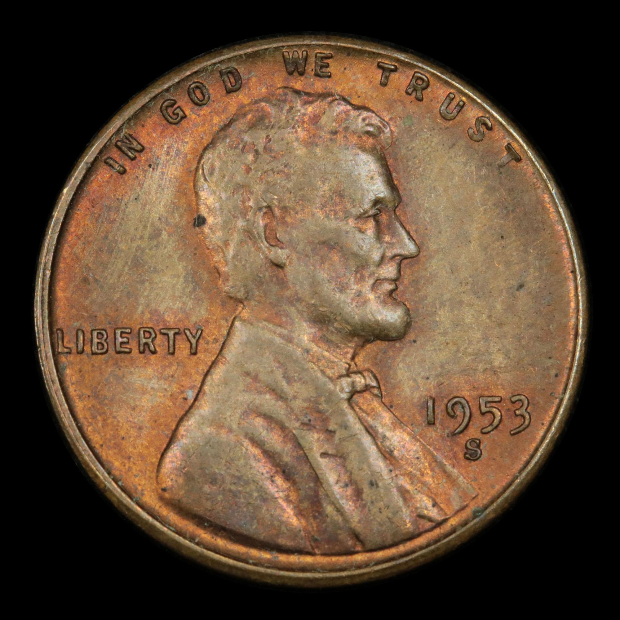 1953-s Lincoln Cent 1c Grades GEM Unc RB