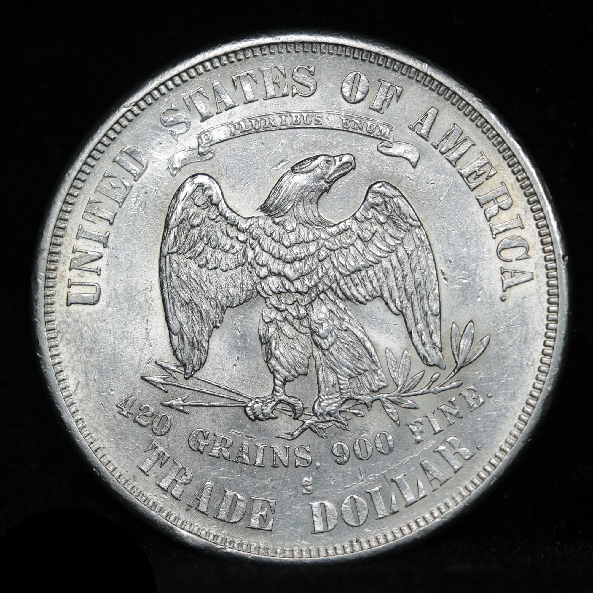 ***Auction Highlight*** 1874-s Trade Dollar $1 Graded Select Unc By USCG (fc)