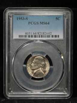 PCGS 1953-s Jefferson Nickel 5c Graded ms64 By PCGS