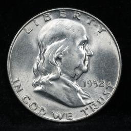 1952-d Franklin Half Dollar 50c Grades Choice Unc FBL