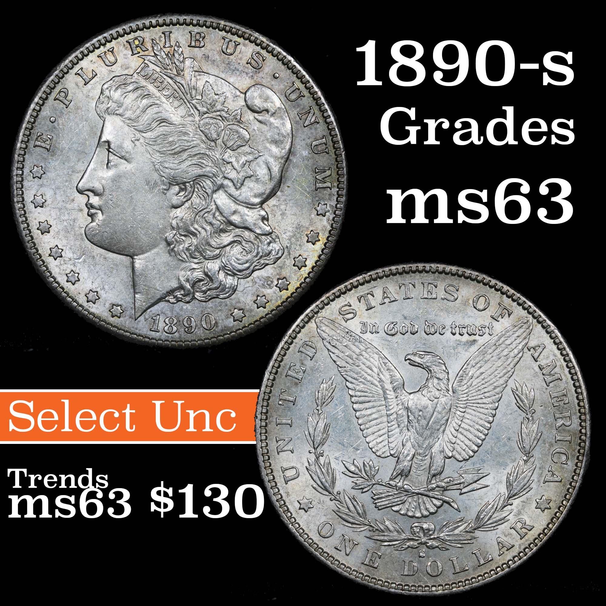 1890-s Morgan Dollar $1 Grades Select Unc