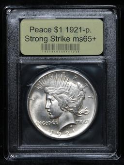 ***Auction Highlight*** 1921-p. Strong Strike Peace Dollar $1 Graded GEM+ Unc By USCG (fc)