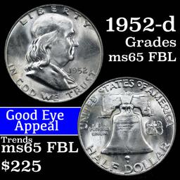 1952-d Franklin Half Dollar 50c Grades GEM FBL (fc)