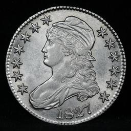 ***Auction Highlight*** 1827 Capped Bust Half Dollar 50c Graded Select+ Unc By USCG (fc)