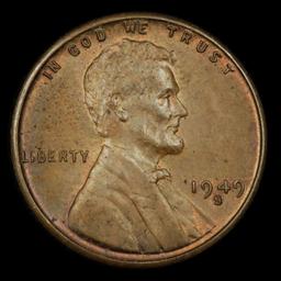 1949-s Lincoln Cent 1c Grades GEM+ Unc BN