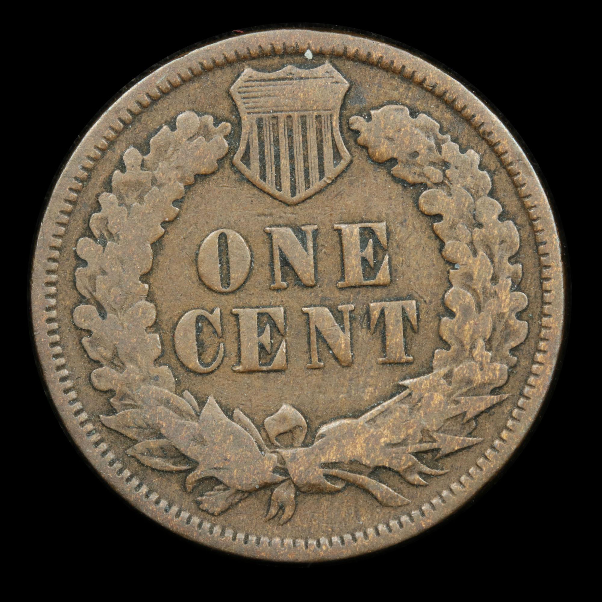 1875 Indian Cent 1c Grades f, fine