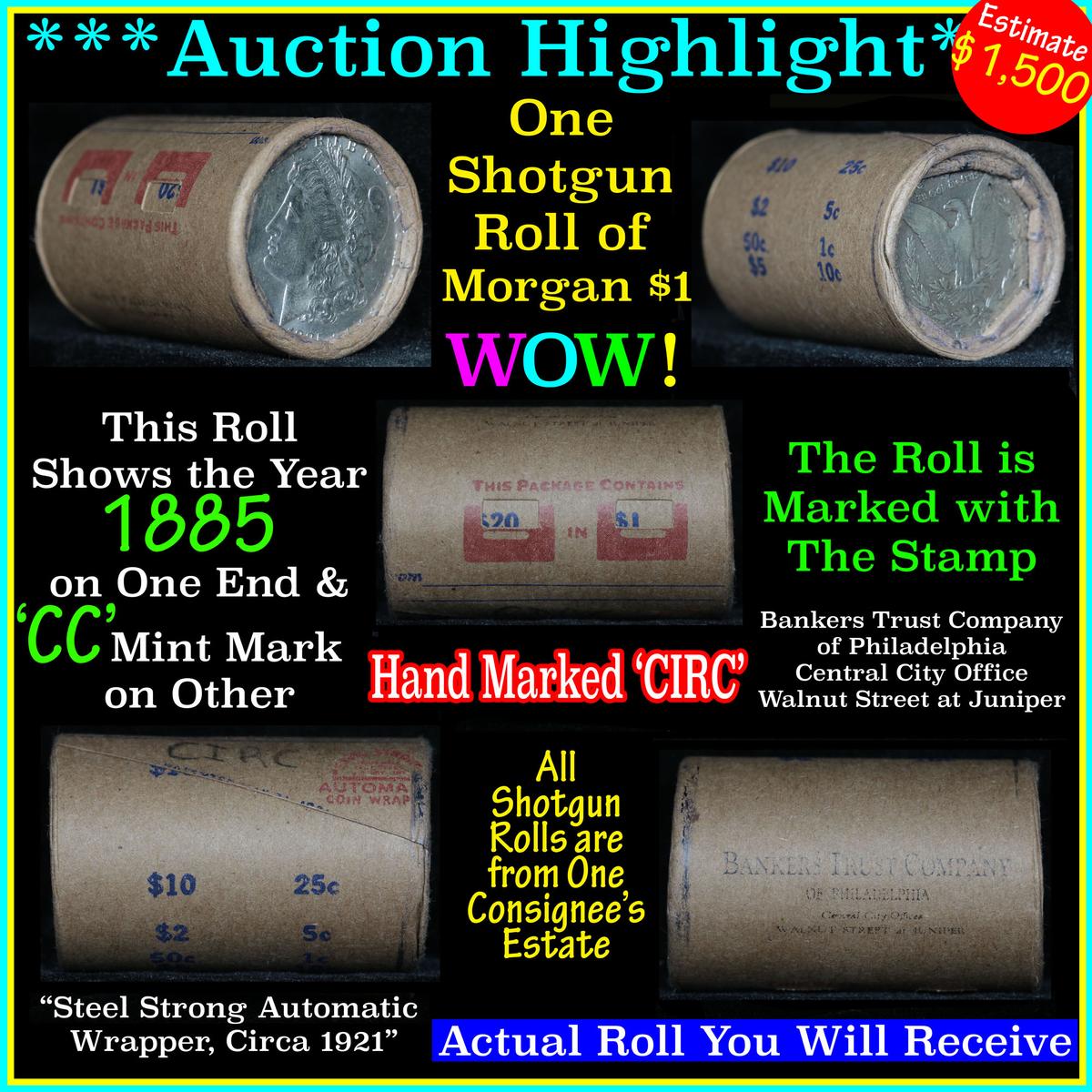 ***Auction Highlight*** Morgan dollar roll ends 1885 & 'cc', Better than average circ (fc)