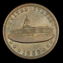 1863 Army & Navy Civil War Token 1c Grades Choice AU