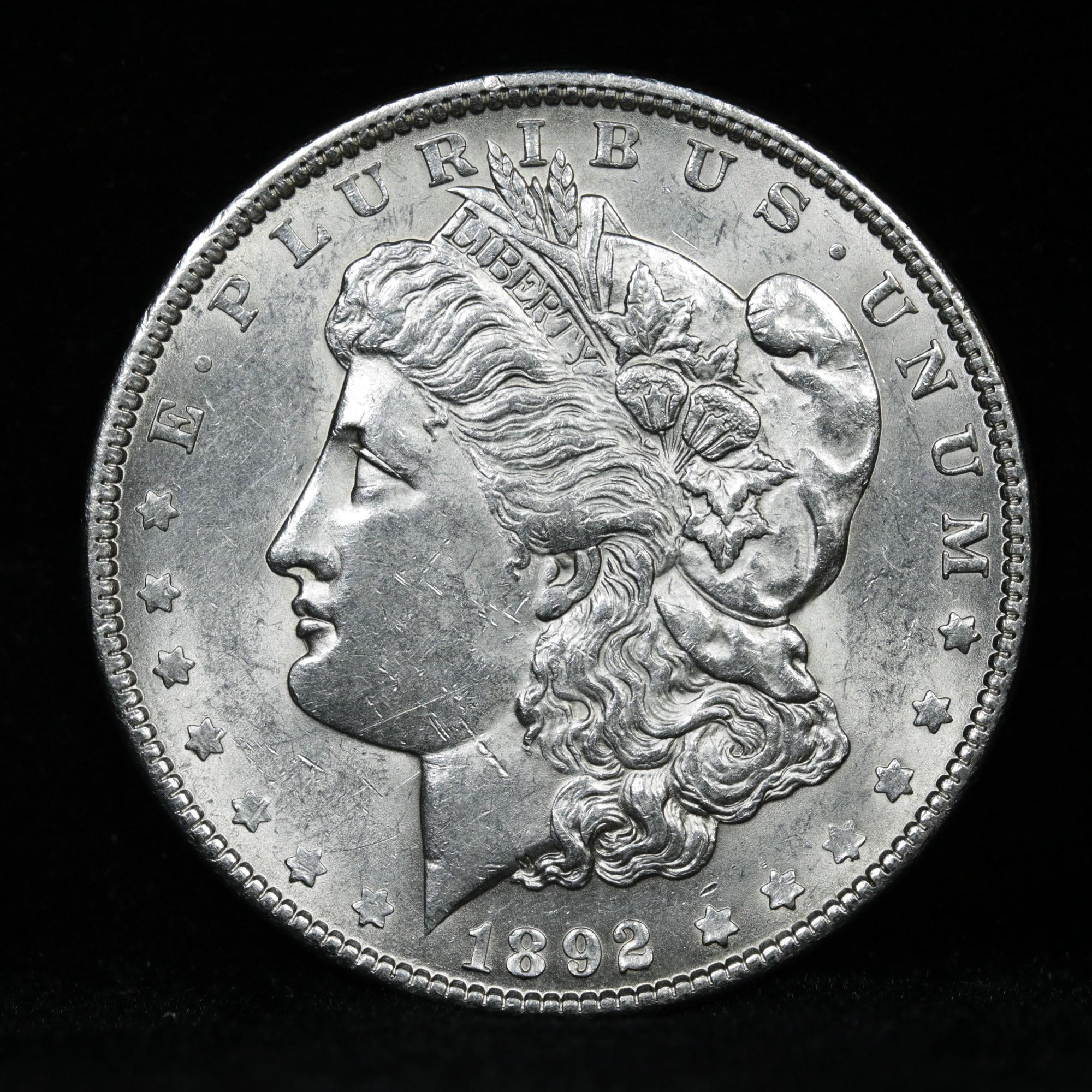 ***Auction Highlight*** 1892-p Morgan Dollar $1 Graded Select+ Unc By USCG (fc)