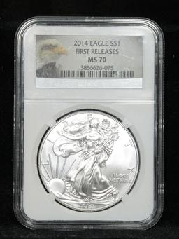 NGC 2014 Silver Eagle Dollar $1 Graded ms70 By NGC