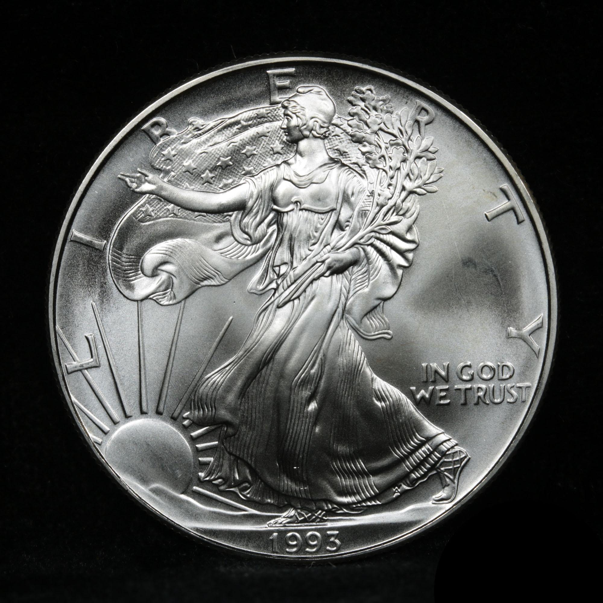 1992 Silver Eagle Dollar $1 Grades GEM+++ Unc