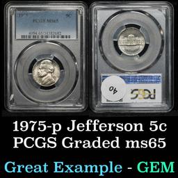 PCGS 1975-p Jefferson Nickel 5c Graded ms65 By PCGS