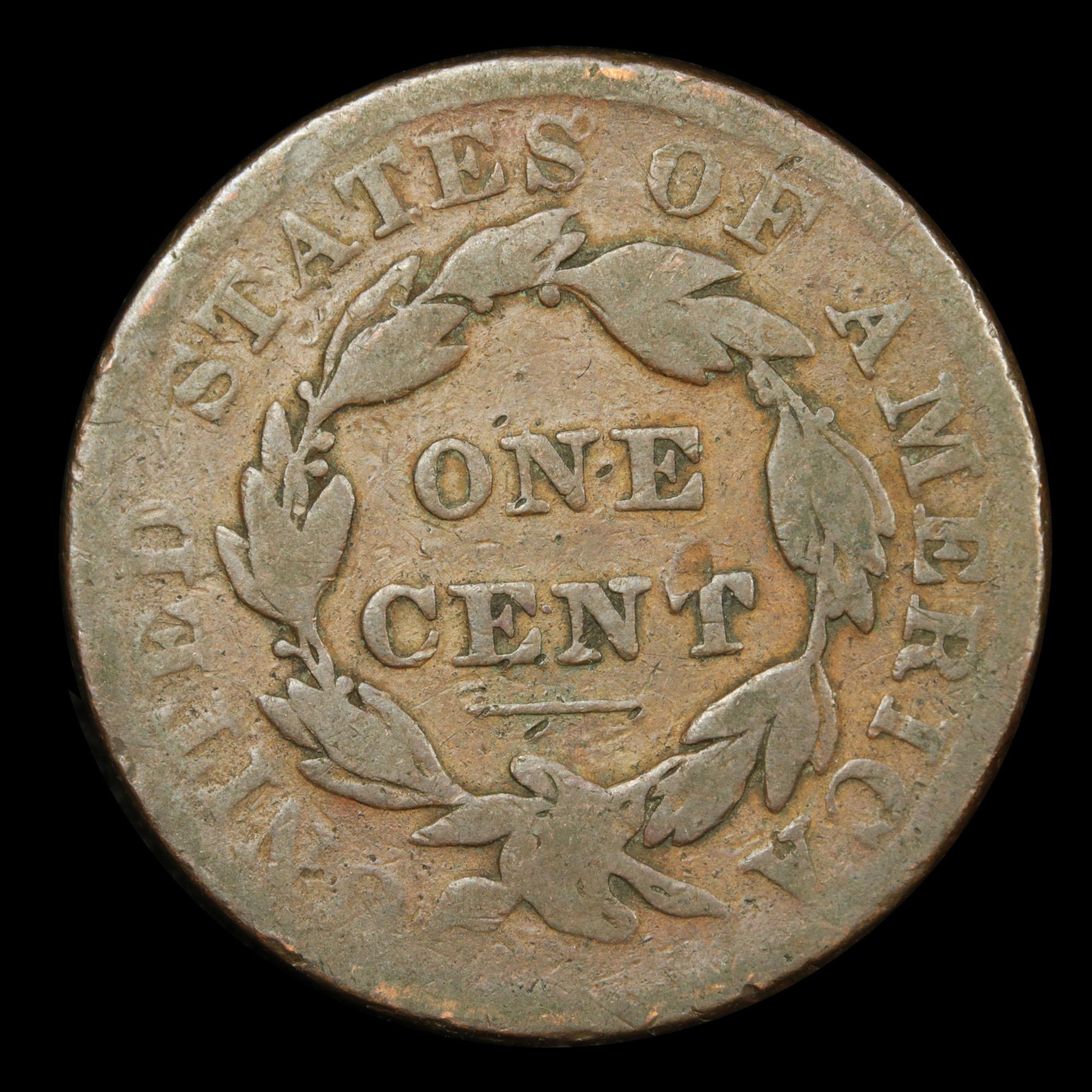 1837 Coronet Head Large Cent 1c Grades vg+
