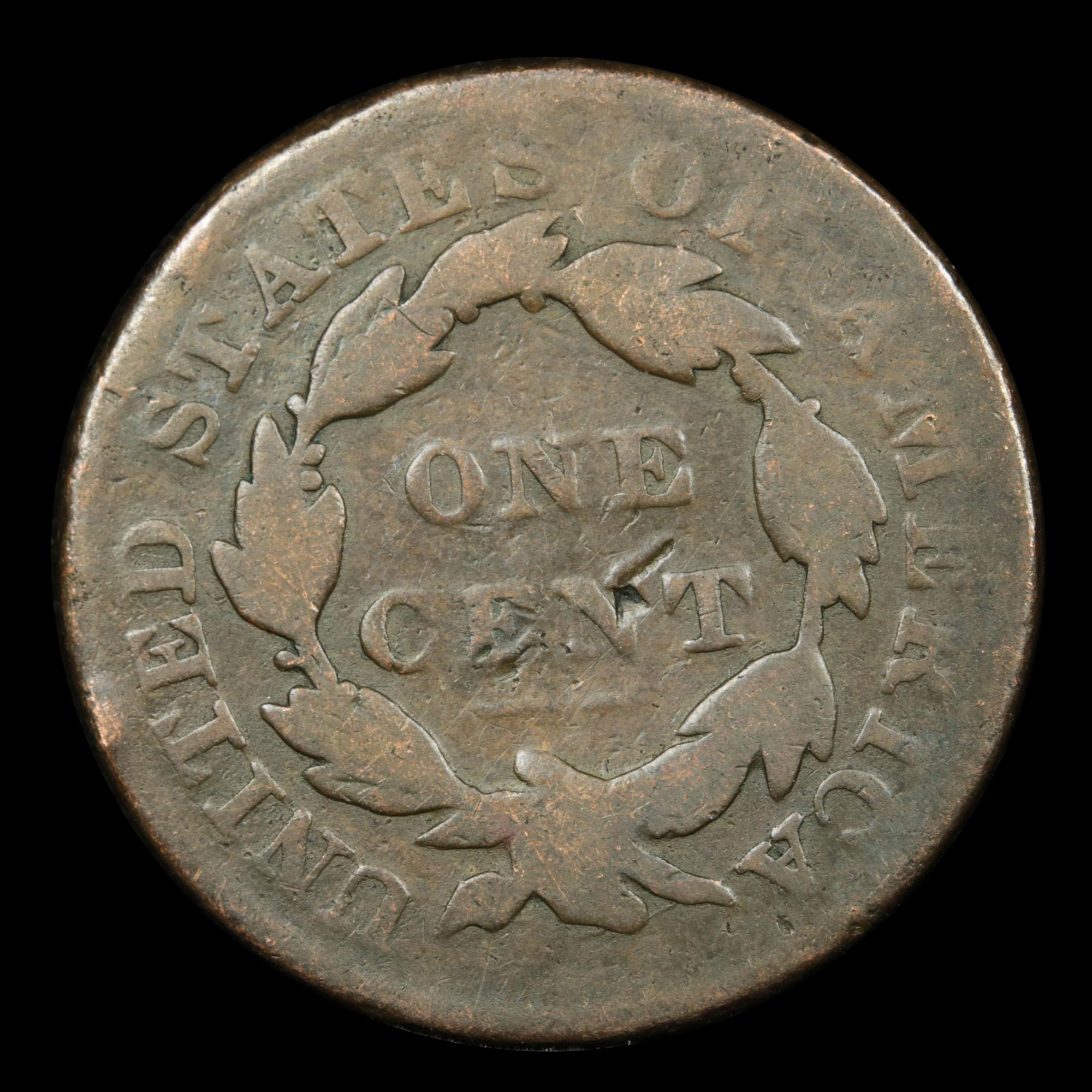 1833 Coronet Head Large Cent 1c Grades vg, very good