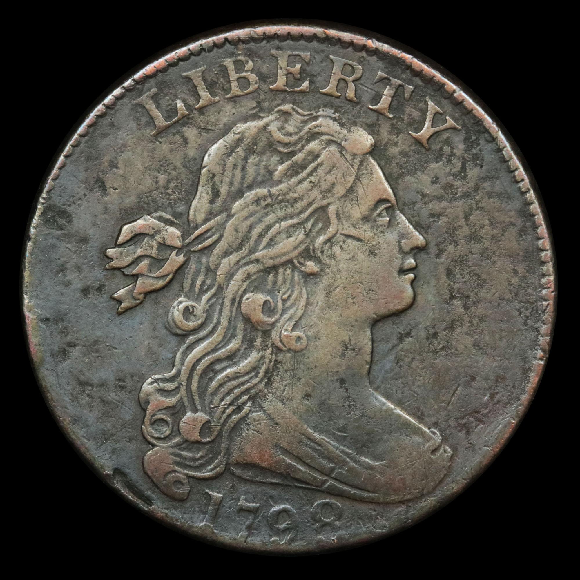 ***Auction Highlight*** 1798 2nd Hair S-166, R-3 Draped Bust Large Cent 1c Graded xf by USCG (fc)