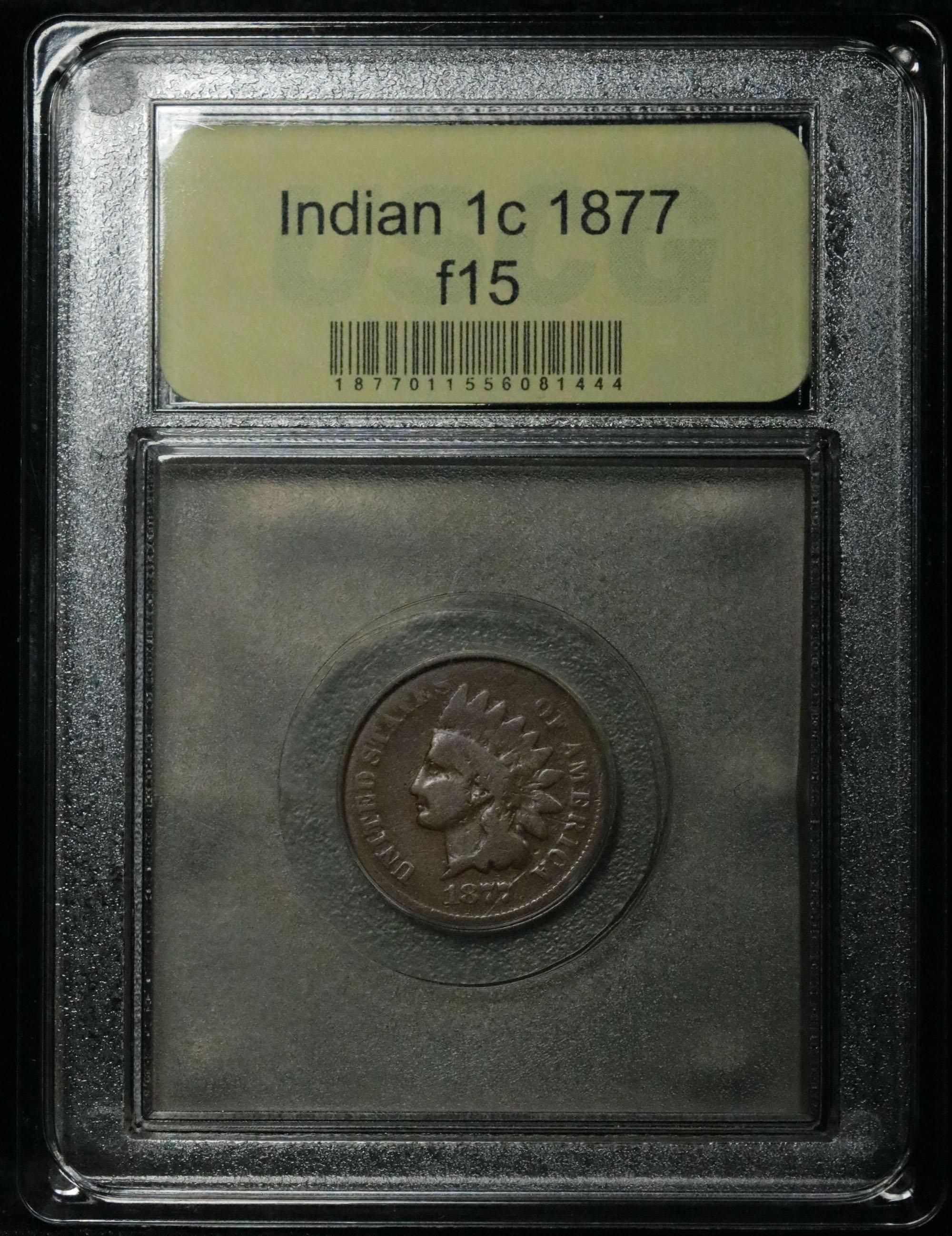 ***Auction Highlight*** 1877 Indian Cent 1c Graded f+ by USCG (fc)