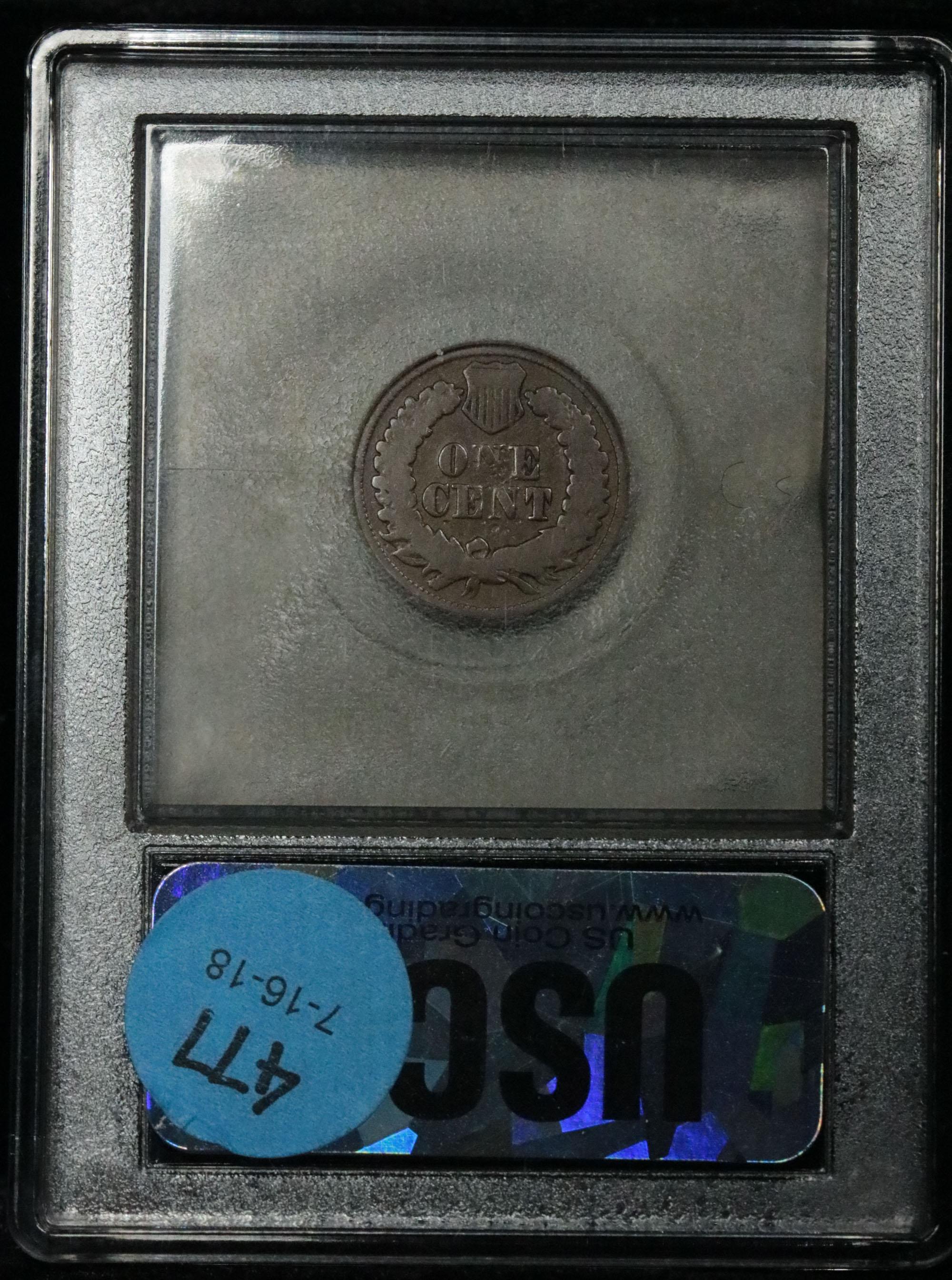 ***Auction Highlight*** 1877 Indian Cent 1c Graded f+ by USCG (fc)