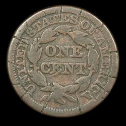 1845 Braided Hair Large Cent 1c Grades vf, very fine